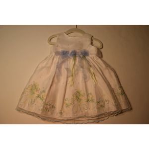 Cinderella Special Occasion Dress Size 18mo‎ in White w/ Floral Embroidery